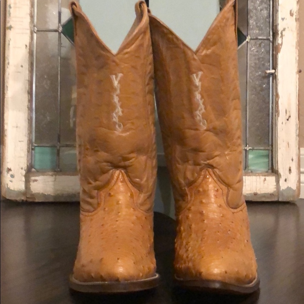 Vintage Villano Ostrich Western Boots 25cm D